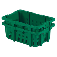 Food Handling Plastic Stack-N-Nest Container, 16" x 23.9" x 8.8", Green WestPier