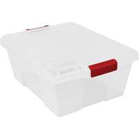 Plastic Latch Container, 15.875" W x 21" D x 7.75" H, Clear WestPier