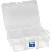 Plastic Compartment Box, 4.75" W x 6.75" D x 2.25" H, 6 Compartments WestPier