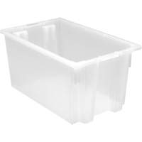 Heavy-Duty Stack & Nest Tote, 12" x 19.5" x 23.5", Clear WestPier