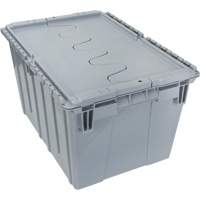 Flip Top Plastic Distribution Container, 21.65" x 15.5" x 12.5", Grey WestPier
