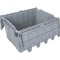 Flip Top Plastic Distribution Container, 21.65" x 15.5" x 12.5", Grey WestPier