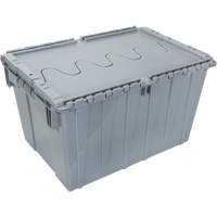 Flip Top Plastic Distribution Container, 21.65" x 15.5" x 12.5", Grey WestPier
