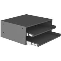 Large Slide Rack for Compartment Box Cabinets, Steel, 2 Slots, 20" W x 15-15/16" D x 8-3/16" H, Grey CG146 | WestPier
