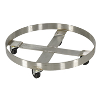 Drum Dollies, Stainless Steel, 800 lbs. Capacity, 23-1/4" Diameter, Rubber Casters WestPier