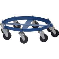 Octagon Drum Dolly, Steel, 2000 lbs. Capacity, 27-1/16" Diameter, Cast Iron Casters WestPier