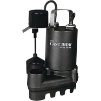Cast Iron Submersible Sump Pump with Vertical Float Switch, 67 GPM, 33 V, 5 A, 1/3 HP DC863 | WestPier
