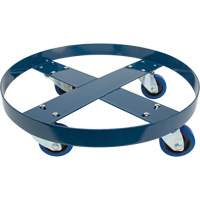 Drum Dolly, Steel, 1400 lbs. Capacity, 24" Diameter, Blue Elastic Casters WestPier