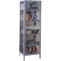Wire Mesh Cabinet, Steel, 4 Shelves, 78" H x 24" W x 21" D, Grey FB015 | WestPier
