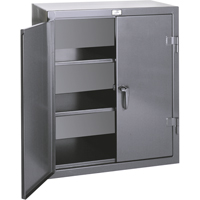 Counter Top Storage Cabinets, Steel, 2 Shelves, 36" H x 36" W x 20" D, Grey WestPier