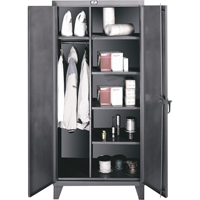 Wardrobe/Storage Cabinets, Steel, 36" W x 24" D x 72" H, Grey FG838 | WestPier