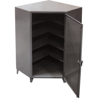 Corner Cabinets, Steel, 4 Shelves, 72" H x 48" W x 24" D, Grey FG850 | WestPier