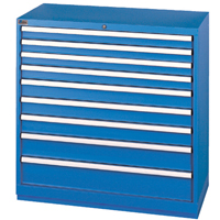 Drawer Cabinets, 9 Drawers, 40-1/4" W x 22-1/2" D x 41-3/4" H, Bright blue WestPier