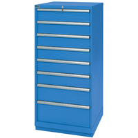 Drawer Cabinets, 8 Drawers, 28-1/4" W x 28-1/2" D x 59-1/2" H, Bright blue FI139 | WestPier