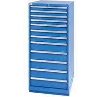 Drawer Cabinets, 12 Drawers, 28-1/4" W x 28-1/2" D x 59-1/2" H, Bright blue FI145 | WestPier