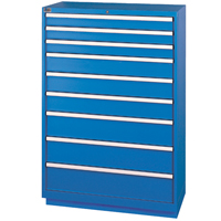 Drawer Cabinets, 9 Drawers, 40-1/4" W x 22-1/2" D x 59-1/2" H, Bright blue FI151 | WestPier