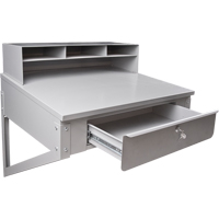 Wall-Mounted Shop Desk, 34-1/2" W x 28" D x 31" H, Grey FI518 | WestPier
