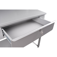 Open Floor Style Shop Desk, 34-1/2" W x 30" D x 53" H, Grey FI519 | WestPier