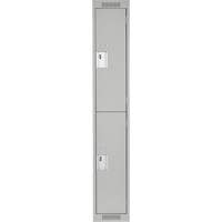 Clean Line Lockers, 2 -tier, 12" x 18" x 72", Steel, Grey, Rivet (Assembled) WestPier