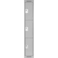 Casiers Clean Line, 3 niveaux, 12" x 18" x 72", Acier, Gris, Rivet (assembl&eacute;) WestPier