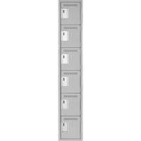 Petits casiers Clean Line, 6 niveaux, 12" x 18" x 72", Acier, Gris, Rivet (assembl&eacute;) WestPier
