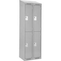 Clean Line Lockers, 2 -tier, Bank of 2, 24" x 18" x 78", Steel, Grey, Rivet (Assembled) WestPier