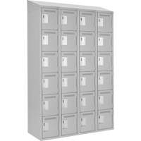 Clean Line Lockerette , 6 -tier, Bank of 4, 48" x 18" x 78", Steel, Grey, Rivet (Assembled) WestPier