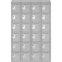 Clean Line Lockerette , 6 -tier, Bank of 4, 48" x 18" x 78", Steel, Grey, Rivet (Assembled) WestPier