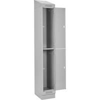 Clean Line Lockers, 2 -tier, Bank of 4, 48" x 18" x 82", Steel, Grey, Rivet (Assembled) WestPier