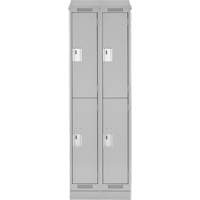 Clean Line Lockers, 2 -tier, Bank of 2, 24" x 18" x 82", Steel, Grey, Rivet (Assembled) WestPier