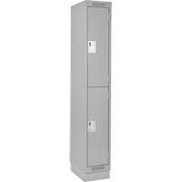 Casiers Clean Line, 2 niveaux, 12" x 18" x 76", Acier, Gris, Rivet (assembl&eacute;) WestPier