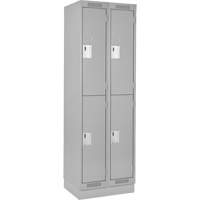 Clean Line Lockers, 2 -tier, Bank of 2, 24" x 18" x 76", Steel, Grey, Rivet (Assembled) WestPier