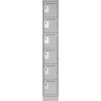 Clean Line Lockerette, 6 -tier, 12" x 18" x 76", Steel, Grey, Rivet (Assembled) WestPier