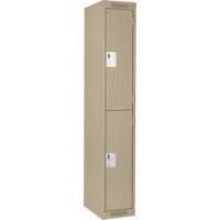Clean Line Lockers, 2 -tier, 12" x 18" x 72", Steel, Beige, Rivet (Assembled) WestPier