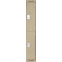 Clean Line Lockers, 2 -tier, 12" x 18" x 72", Steel, Beige, Rivet (Assembled) WestPier