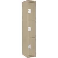 Casiers Clean Line, 3 niveaux, 12" x 18" x 72", Acier, Beige, Rivet (assembl&eacute;) WestPier