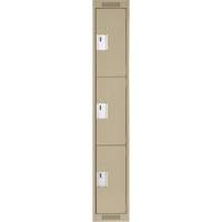 Casiers Clean Line, 3 niveaux, 12" x 18" x 72", Acier, Beige, Rivet (assembl&eacute;) WestPier