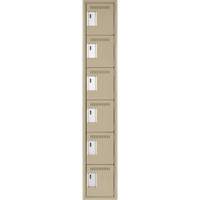 Petits casiers Clean Line, 6 niveaux, 12" x 18" x 72", Acier, Beige, Rivet (assembl&eacute;) WestPier