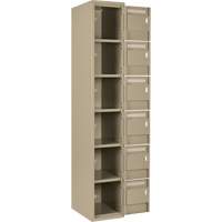 Clean Line Lockerette, 6 -tier, Bank of 4, 48" x 18" x 72", Steel, Beige, Rivet (Assembled) WestPier