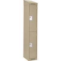 Clean Line Lockers, 2 -tier, 12" x 18" x 78", Steel, Beige, Rivet (Assembled) WestPier