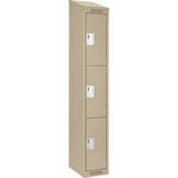 Casiers Clean Line, 3 niveaux, 12" x 18" x 78", Acier, Beige, Rivet (assembl&eacute;) WestPier