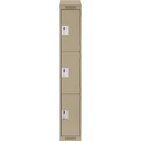 Casiers Clean Line, 3 niveaux, 12" x 18" x 78", Acier, Beige, Rivet (assembl&eacute;) WestPier