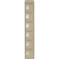 Clean Line Lockerette, 6 -tier, 12" x 18" x 78", Steel, Beige, Rivet (Assembled) WestPier