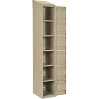 Clean Line Lockerette, 6 -tier, Bank of 4, 48" x 18" x 78", Steel, Beige, Rivet (Assembled) WestPier