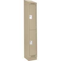 Clean Line Lockers, 2 -tier, 12" x 18" x 82", Steel, Beige, Rivet (Assembled) WestPier