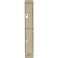 Clean Line Lockers, 2 -tier, 12" x 18" x 82", Steel, Beige, Rivet (Assembled) WestPier