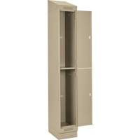 Clean Line Lockers, 2 -tier, Bank of 4, 48" x 18" x 82", Steel, Beige, Rivet (Assembled) WestPier