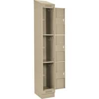 Clean Line Lockers, 3 -tier, Bank of 4, 48" x 18" x 82", Steel, Beige, Rivet (Assembled) WestPier