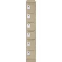 Clean Line Lockerette , 6 -tier, 12" x 18" x 82", Steel, Beige, Rivet (Assembled) WestPier