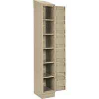 Clean Line Lockerette , 6 -tier, Bank of 4, 48" x 18" x 82", Steel, Beige, Rivet (Assembled) WestPier
